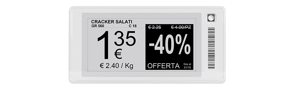 Nicolis Project | in-store digital communication EPD-label-M_ Nicolis Project | in-store digital communication EPD-label-M_ etichetta elettronica EPD M
