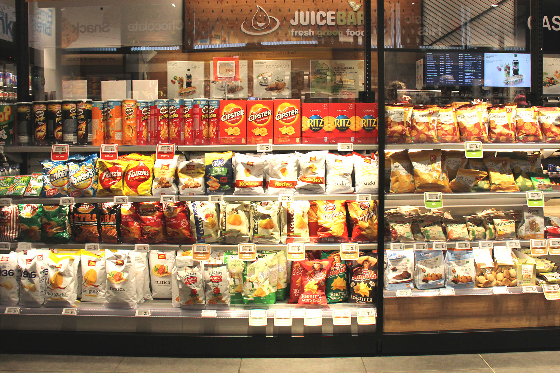 Nicolis Project | in-store digital communication etichette-elettroniche-interattive-corsia Gruppo Cremonini adopts Electronic Shelf Labels for its Chef Express restaurants at RHO (Milan) and Villarboit (Vercelli) 